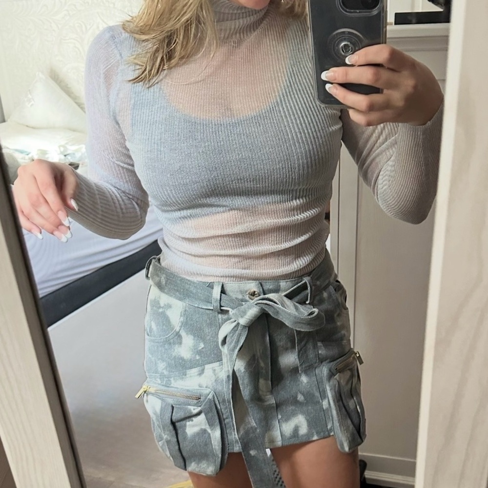 Fashion Nova Gray Mini Skirt
